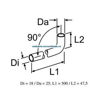 98453A Шланг охлаждающей жидкости  d=18x3,5 90° (резина) 